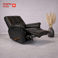 Smarto Relax VIP Manuel TV Koltuğu – Gerçek İtalyan Deri, Ceviz Ahşap Sırt Detaylı Baba Koltuğu