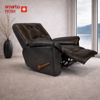 Smarto Relax VIP Manuel TV Koltuğu – Gerçek İtalyan Deri, Ceviz Ahşap Sırt Detaylı Baba Koltuğu