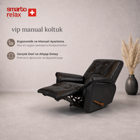 Smarto Relax VIP Manuel TV Koltuğu – Gerçek İtalyan Deri, Ceviz Ahşap Sırt Detaylı Baba Koltuğu