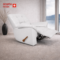 Smarto Relax VIP Manuel TV Koltuğu – Gerçek İtalyan Deri, Ceviz Ahşap Sırt Detaylı Baba Koltuğu