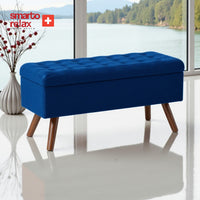 Smarto Relax Puf Gruyères Sandıklı Ayaklı Kapitoneli Dekoratif 100x40x45 cm