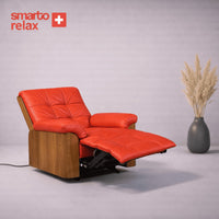 Smarto Relax TV Koltuğu Berlin Elektrikli Kontrol Panelli Sırt Dayanağı Kontrol Panelli Ergonomik Kırmızı Deri Dekoratif Baba Koltuğu