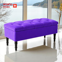 Smarto Relax Puf Gruyères Sandıklı Ayaklı Kapitoneli Dekoratif 100x40x45 cm