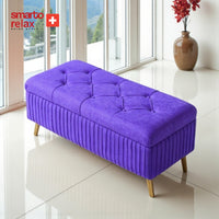 Smarto Relax Puf Appenzell Sandıklı Kapitoneli Ayaklı Dekoratif 100x40x45 cm