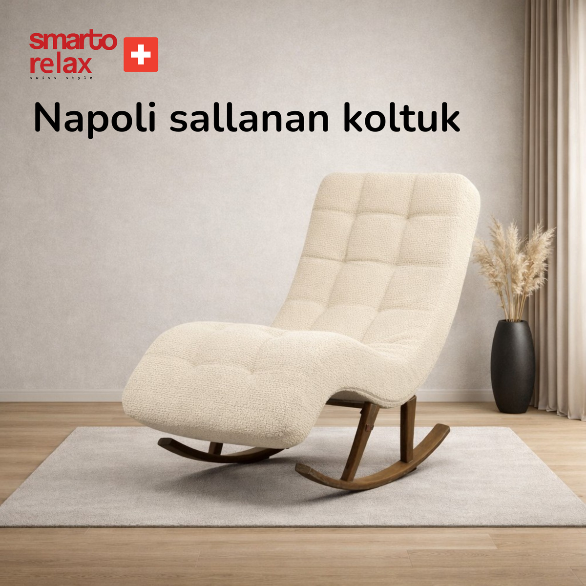 Smarto Relax Dinlenme Koltuğu Napoli 2 Sallanan Ergonomik Beyaz