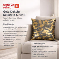 Smarto Relax Tekli Antibakteriyel Desenli Dekoratif içi Dolgulu  Kırlent 45x45 cm