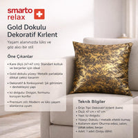 Smarto Relax Tekli Antibakteriyel Desenli Dekoratif Dolgulu  Kırlent45x45 cm