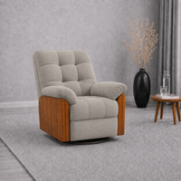 Smarto Relax Porto Elektrikli Masajlı Isıtmalı Döner Sallanan Ahşap Yan Panelli Polyester TV Koltuğu Baba Koltuğu