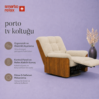 Smarto Relax Porto TV Chair with Wooden Side Panels, Swivel and Electric Swivel Rocking Controlled Breathable Fabric Recliner