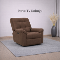 Smarto Relax Porto Comfort Elektrikli Döner Sallanan TV Koltuğu Kontrol Panelli Ergonomik Polyester  Baba Koltuğu