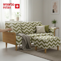 Smarto Relax İstanbul Köşe Takımı (Puflu) – Polyester Kumaş, Ahşap İskelet, Ahşap Ayaklı L Koltuk