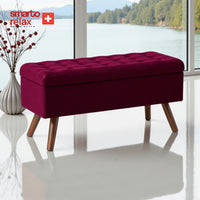 Smarto Relax Puf Gruyères Sandıklı Ayaklı Kapitoneli Dekoratif 100x40x45 cm
