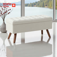 Smarto Relax Puf Gruyères Sandıklı Ayaklı Kapitoneli Dekoratif 100x40x45 cm
