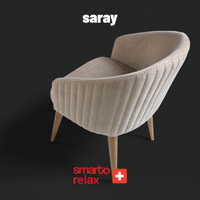 Smarto Relax 2’li Saray Sandalye Ahşap Ayaklı Krem Kumaş