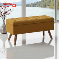 Smarto Relax Puf Gruyères Sandıklı Ayaklı Kapitoneli Dekoratif 100x40x45 cm