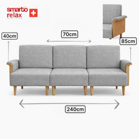 Smarto Relax İstanbul Köşe Takımı (Puflu) – Polyester Kumaş, Ahşap İskelet, Ahşap Ayaklı L Koltuk
