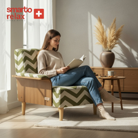 Smarto Relax İstabul Ahşap İskelet Kolçaklı Tekli Modül Koltuk 80x80 – Polyester Kumaş – Ahşap Ayaklı