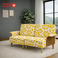Smarto Relax İstanbul İkili Koltuk 180 cm – Polyester Kumaş, Ahşap İskelet, Ahşap Ayak