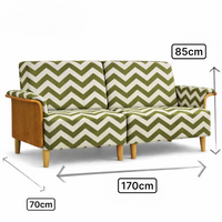 Smarto Relax İstanbul İkili Koltuk 180 cm – Polyester Kumaş, Ahşap İskelet, Ahşap Ayak