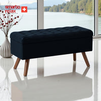 Smarto Relax Puf Gruyères Sandıklı Ayaklı Kapitoneli Dekoratif 100x40x45 cm