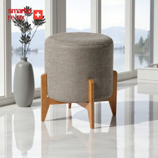 Smarto-Ahşap Ayaklı Gri Puf