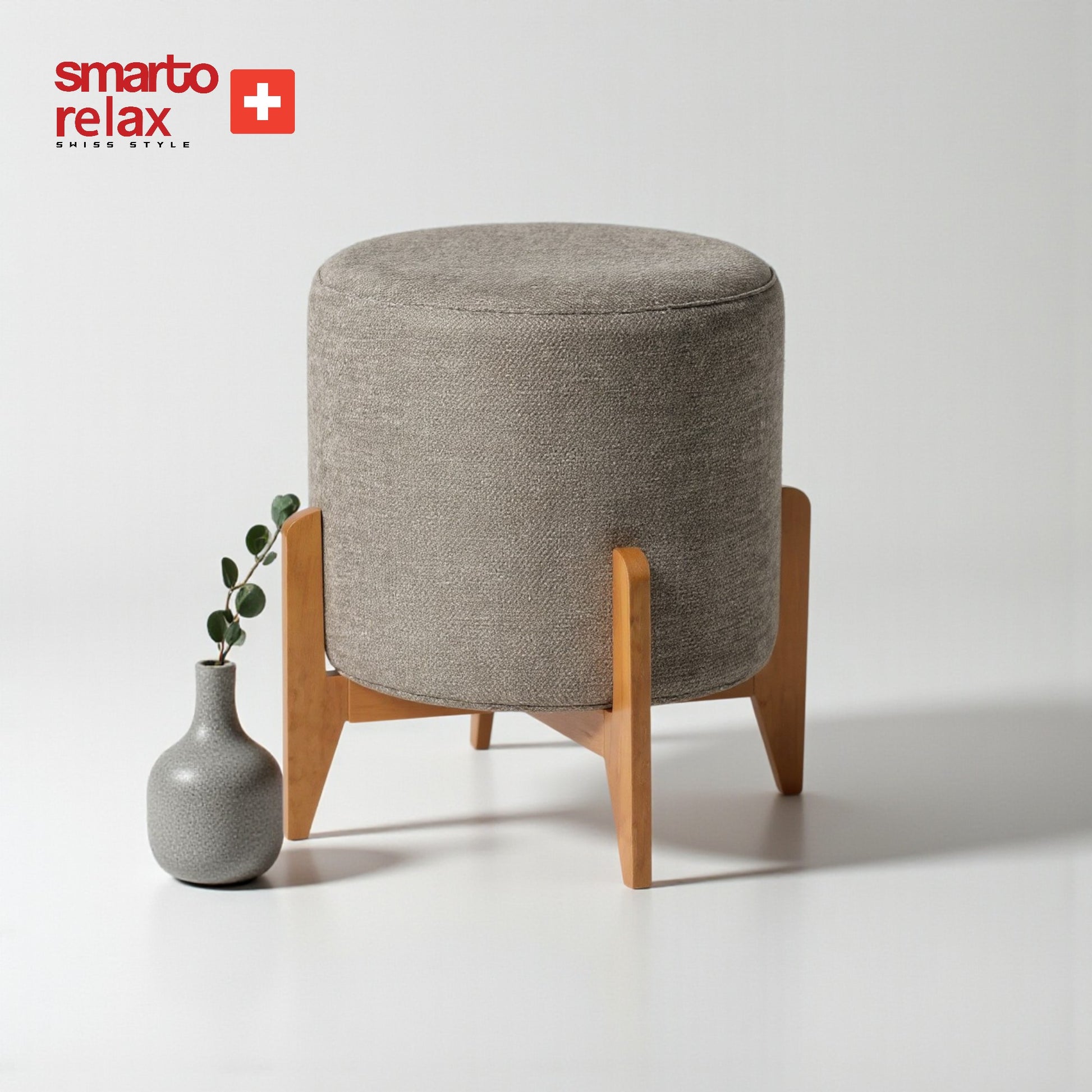 Smarto-Ahşap Ayaklı Gri Puf2