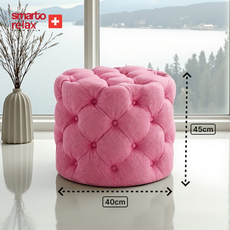 Smarto-Pembe Yuvarlak Ayaksız Kapitone Puf4