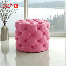 Smarto-Pembe Yuvarlak Ayaksız Kapitone Puf3