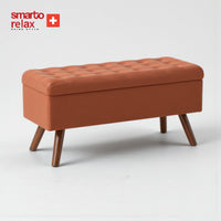 Smarto Relax Puf Gruyères Sandıklı Ayaklı Kapitoneli Dekoratif 100x40x45 cm