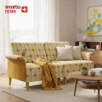 Smarto Relax İstanbul İkili Koltuk 180 cm – Polyester Kumaş, Ahşap İskelet, Ahşap Ayak