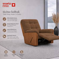 Smarto Relax Ticino Manuel TV Koltuğu Ahşap Yan Panelli Polyester Kumaş Baba Koltuğu