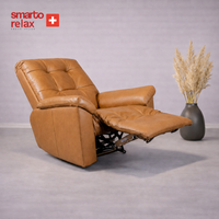 Smarto Relax TV Koltuğu Zürih VIP Elektrikli Sırt Dayanağı Kontrol Panelli Ergonomik  Deri Dekoratif Baba Koltuğu