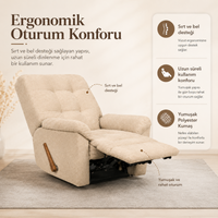 Smarto Relax Ticino Manuel Mekanizmalı Ergonomik TV Koltuğu Berjer Baba Koltuğu