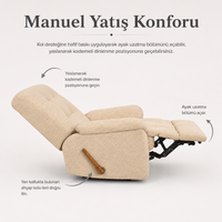 Smarto Relax Ticino Manuel Mekanizmalı Ergonomik TV Koltuğu Berjer Baba Koltuğu