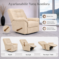 Smarto Relax Ticino Manuel Mekanizmalı Ergonomik TV Koltuğu Berjer Baba Koltuğu