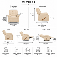 Smarto Relax Ticino Manuel Mekanizmalı Ergonomik TV Koltuğu Berjer Baba Koltuğu