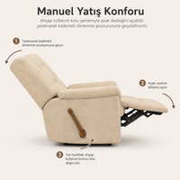 Smarto Relax Ticino Manuel Mekanizmalı Ergonomik TV Koltuğu Berjer Baba Koltuğu