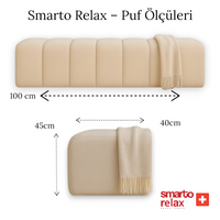 Smarto Relax Düz Puf Babyface 100x40x45 cm | Swiss Style Dekoratif Bank