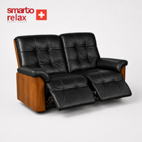 Smarto Relax Berlin İkili TV Koltuğu Deri Yatan Ayak Uzatmalı Ergonomik Baba Koltuğu