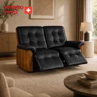 Smarto Relax Berlin İkili TV Koltuğu Deri Yatan Ayak Uzatmalı Ergonomik Baba Koltuğu