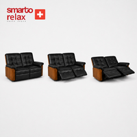 Smarto Relax Berlin İkili TV Koltuğu Deri Yatan Ayak Uzatmalı Ergonomik Baba Koltuğu
