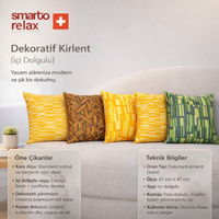 Smarto Relax 4'Lü İçi Dolgulu Kırlent  45x45 cm Kare – Salon & Berjer Kırlenti
