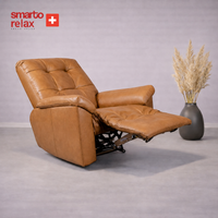 Smarto Relax TV Koltuğu Basel Elektrikli Masajlı Sırt Dayanağı Kontrol Panelli Ergonomik Deri Dekoratif Baba Koltuğu