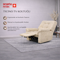 Ticino Manuel mekanizmali Ergonomik TV Koltuğu Berjer , Dekoratif Baba Koltuğu