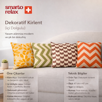 Smarto Relax 4'Lü İçi Dolgulu Kırlent  45x45 cm Kare – Salon & Berjer Kırlenti
