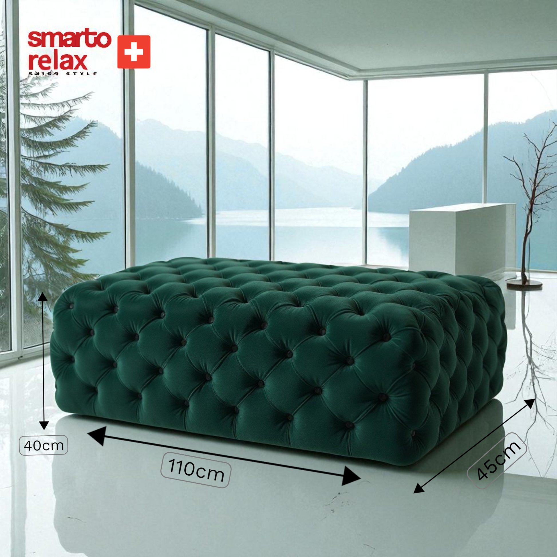 Smarto-Yeşil Ayaksız Kapitone Puf3