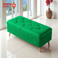 Smarto Relax Puf Appenzell Sandıklı Kapitoneli Ayaklı Dekoratif 100x40x45 cm