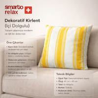 Smarto Relax İçi Dolgulu Kırlent  45x45 cm Kare – Salon & Berjer Kırlenti
