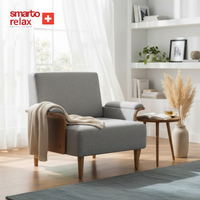 Smarto Relax İstabul Ahşap İskelet Kolçaklı Tekli Modül Koltuk 80x80 – Polyester Kumaş – Ahşap Ayaklı