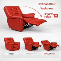 Smarto Relax TV Koltuğu Zürih VIP Elektrikli Sırt Dayanağı Kontrol Panelli Ergonomik  Deri Dekoratif Baba Koltuğu